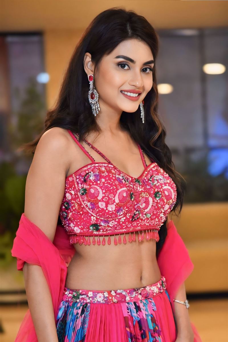 Telugu Actress Garima Chouhan In Red Lehenga Choli